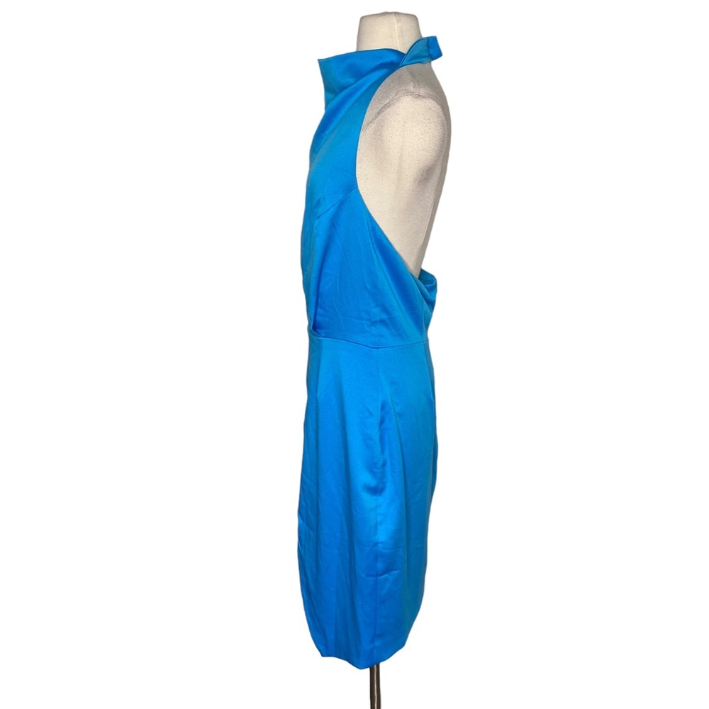 Elliatt Camo Halter Asymmetrical Mini Dress in Cyan Blue - Picture 8 of 9
